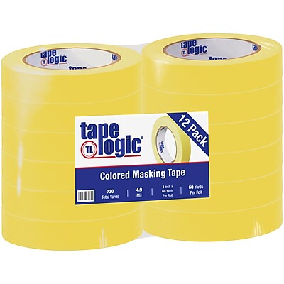 1 x 60 yd Yellow 1 x 60 yd Partners Brand PT93500312PKY Tape Logic Masking Tape Pack of 12 